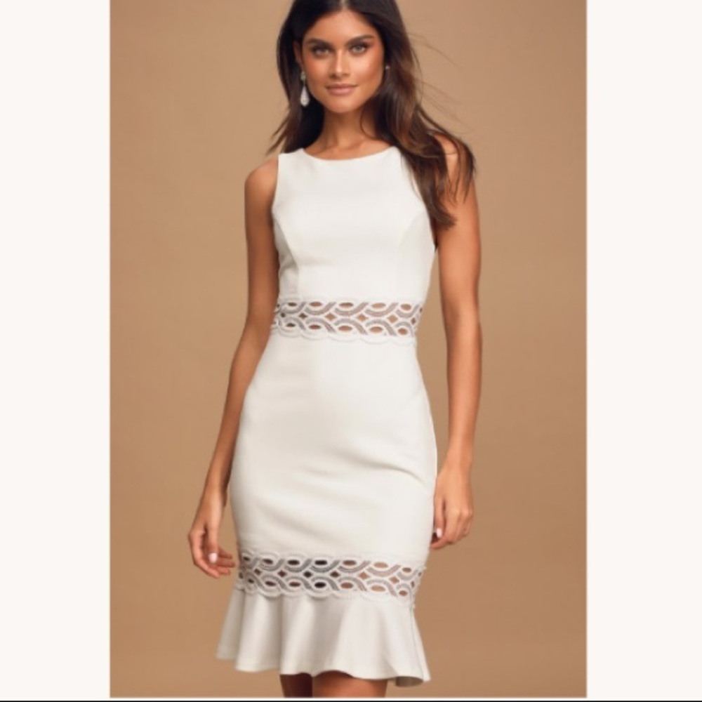 Lulus in the name of love white crochet trumpet